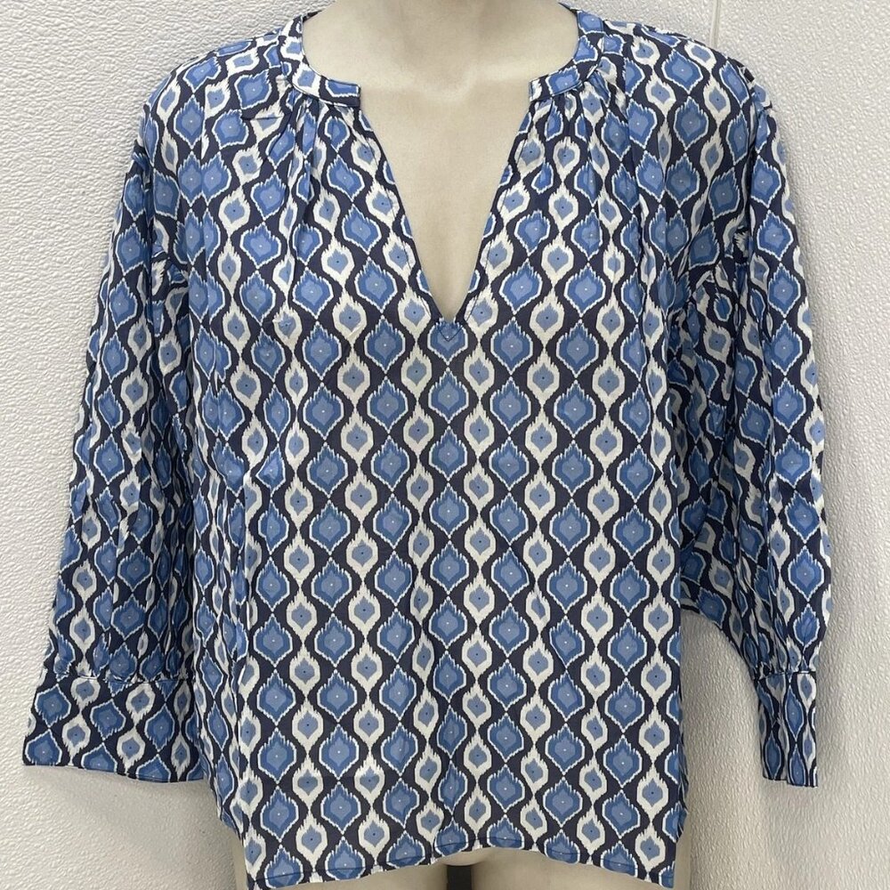 NEW ANTHROPOLOGIE X VELVET Women’s Keren Long-Sleeve Blouse – Blue – Size S